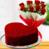 Red Velvet Cake & Red roses