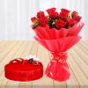 Red Velvet Cake & Red roses - Image 2