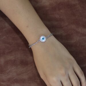Silver MOP Evileye Bracelet