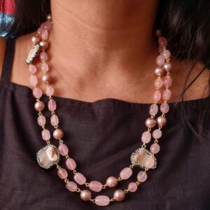 Double Line Agate Mala