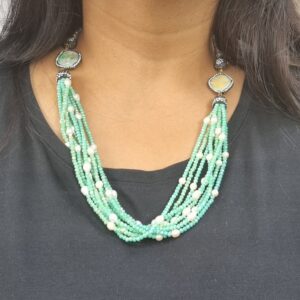Onyx with Shell Pearl Mala
