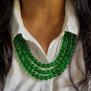 3 line Murano Beads Mala