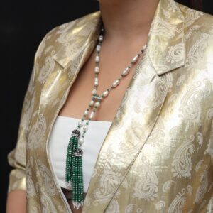 T Tassel Pearl Necklace