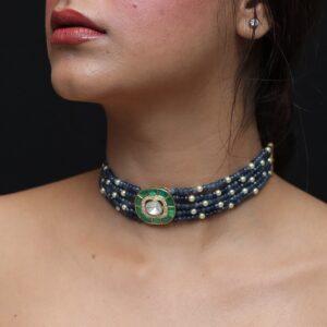 Onyx Square Kundan Choker