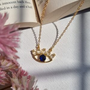 CZ Lashes Evileye Pendant Chain