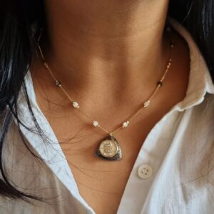 Gun Metal Sun Pendant Chain