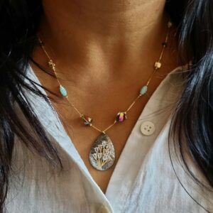 Gun Metal Bouqet Pendant