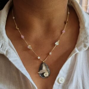 Gun Metal Mermaid Pendant Chain
