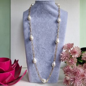 Tear drop Baroque Linked Chain