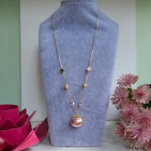 CZ Leaf Shell Pearl Charmed Chain