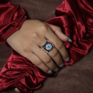 Marcasite Evil Eye Ring